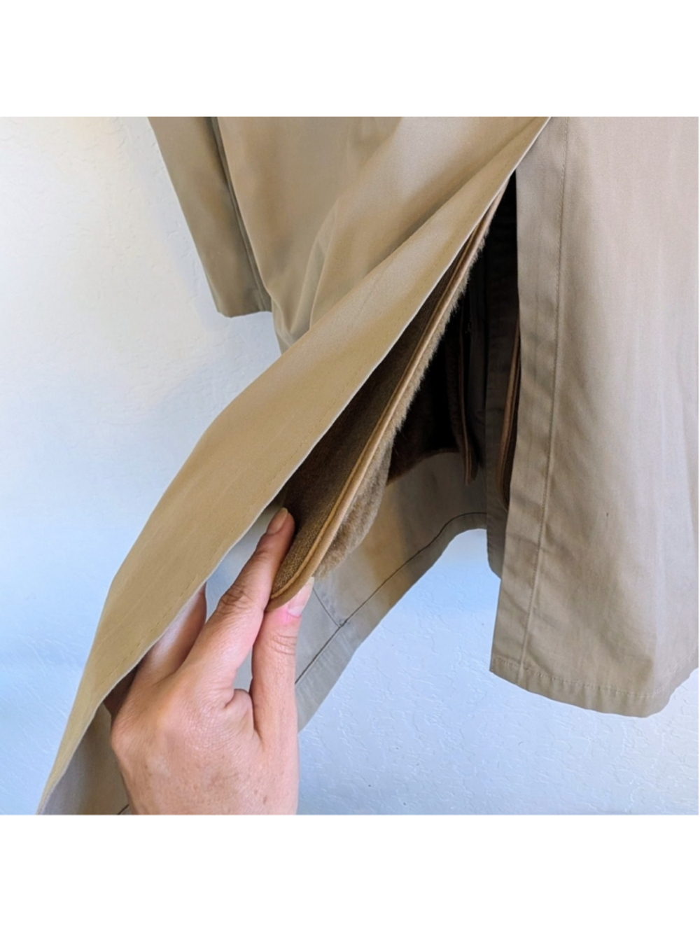 VTG London Fog Maincoats Tan Trench Coat Classic Tailored Overcoat Raincoat - Picture 9 of 16